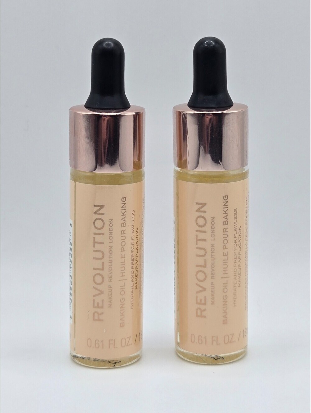 Makeup Revolution Baking Oil Hydrate & Prep Face Primer Liquid Lot of 2 New